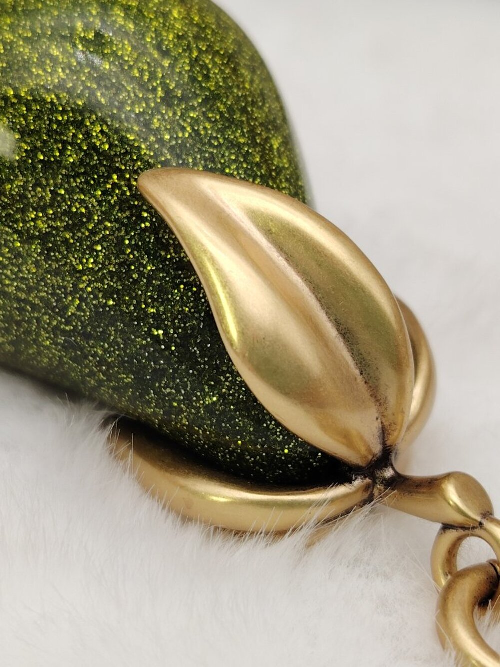 Coach Pear Bag Charm CAX73 Brass/Green Keychain Coach Bag Accessories - Picture 5 of 8